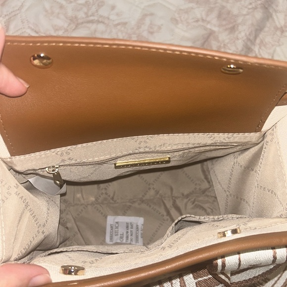 Steve Madden- Bwebberc Creme/Brown Satchel - Picture 10 of 13